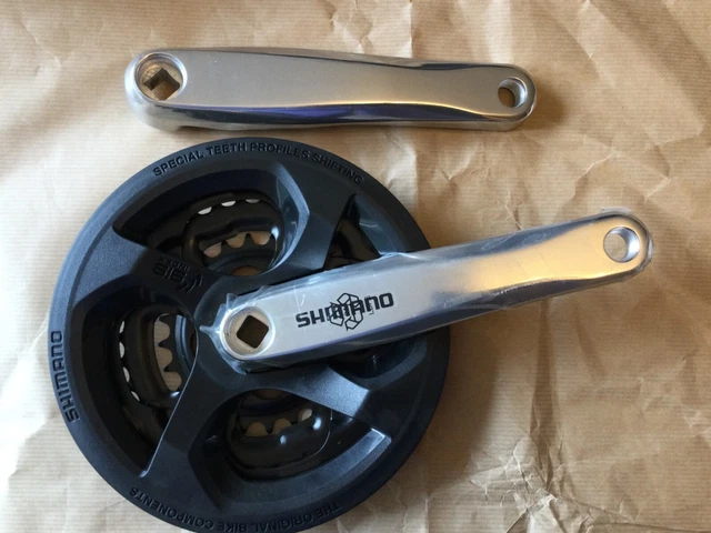 SHIMANO FC-M131 6/7/8 Speed Square Hole Mountain Bike Crankset 42-34 ...
