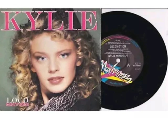 7" Vinyl 45 Record by KYLIE MINOGUE- LOCOMOTION- Pic  Sleeve- VG+/NM
