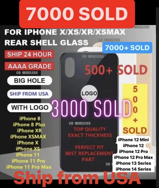 Apple Back Glass NEW Replacement BIG HOLE Lot iPhone 8 XS XR 11 12 13 14 Pro Max