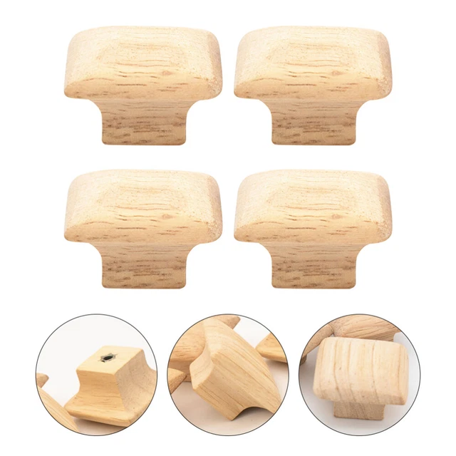 4 Pcs Decorative Dresser Knobs Drawer Wooden Handle Closet Door Knobs Mushroom