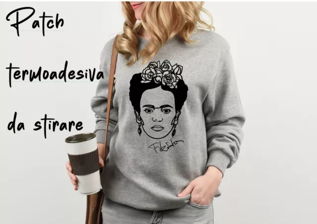 Toppa termoadesiva Frida Kahlo da stirare. Patch termoadesiva per magliette