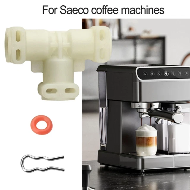 Produktbild von Thermoblock-Anschlusskit Für Saeco Kaffeemaschinen – I-förmiges ABS-Fitting Mit O-Ringen Und Klemmringen, 5 Anschlüsse + 10 Ringe