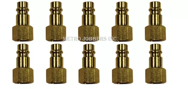 10 Pack Milton 761 1/4" Female FNPT "V" Style HI-FLOW Brass Plug