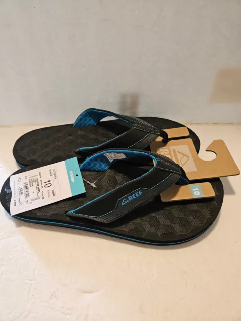 Reef The Ripper Mens Black/Blue Flip Flops NEW WITH TAGS 2