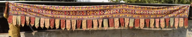 Antik Toran Gujaratisch - Bestickt Textil Kutchi Rabari Kathiawar Wand Deko "