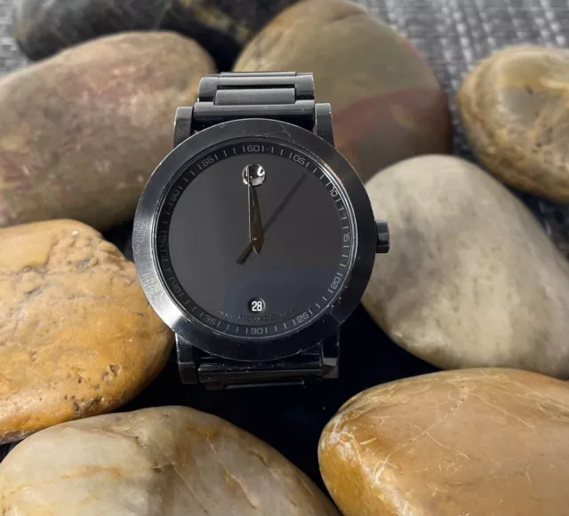 MOVADO MUSEUM SPORT Stainless Men's Black Dial Watch w/Link Band 07.1.36.1202