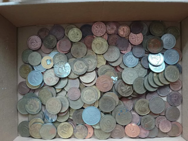 BRD 1 bis 50 Pfennig Konvolut 700 gr 1950 bis 1990er