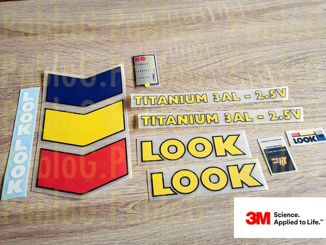 Kit D'autocollants Look KG 86 Hinault - Jaune - Egovinyles - Neuf