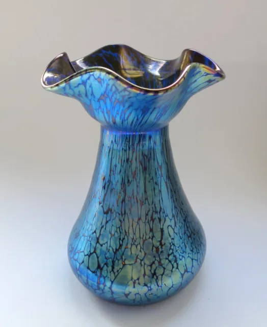 Lötz Vase Cobalt Papillon Jugendstil Loetz Art Nouveau Bohemian Glass Um 1900