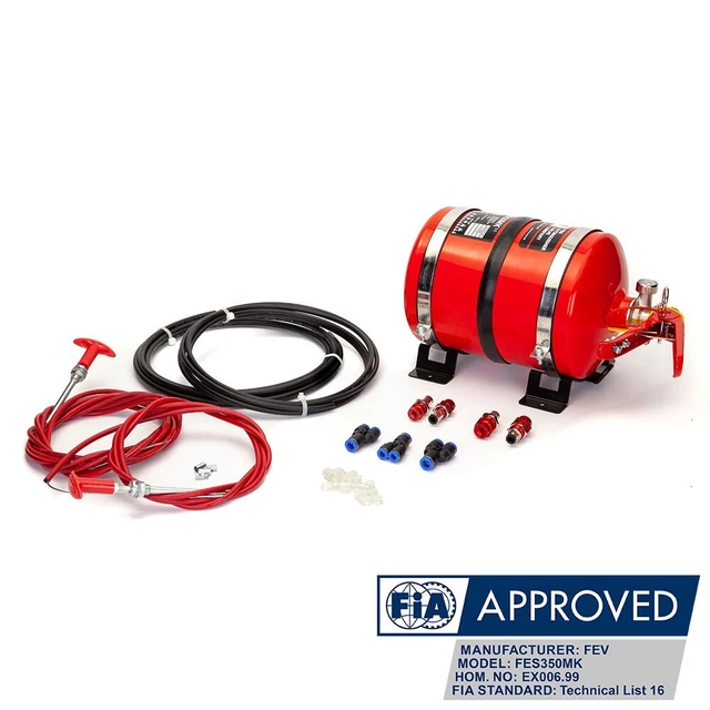 FEV 3.5L Mécanique Plumbed-In Mousse Fia Course Voiture Extincteur Kit FES350MK