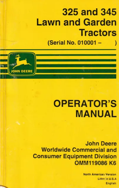 For John Deere 325 345 335 Tractor Operators Manual