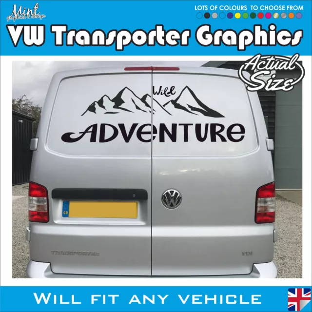 VW VOLKSWAGN Transporter Rear Motorhome Camper Van Graphics Decal Campervan  257