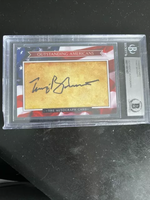 TONY BENNETT SIGNED OUTSTANDING AMERICANS CARD Beckett CERTIFIED  AUTOGRAPH