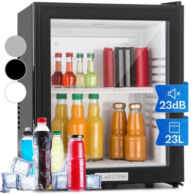 Mini Fridge 24L Table Top Fridge for Bedroom Drinks Beer Fridge Glass Door Black