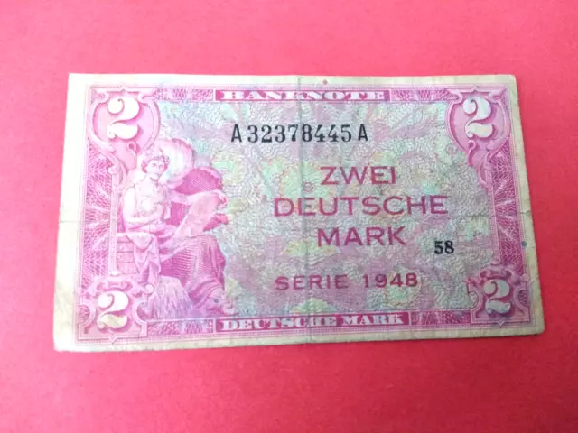 BDL ZWEI DEUTSCHE Mark Geldschein von 1948  gebraucht
