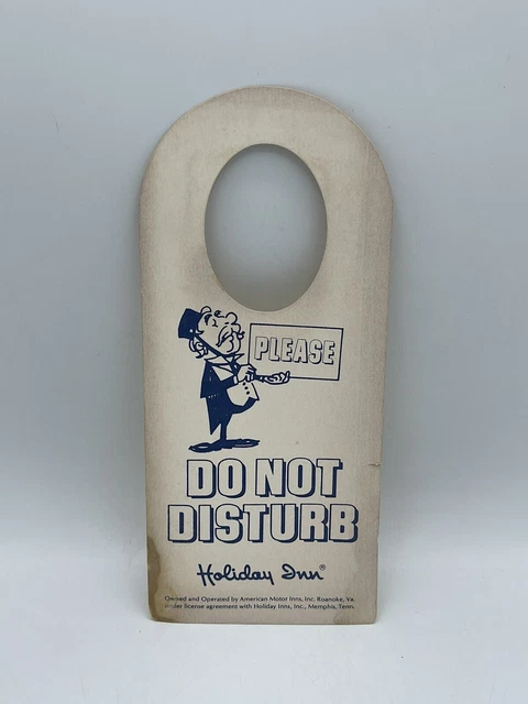 Vintage Hotel Holiday Inn Do Not Disturb Door Sign Paper