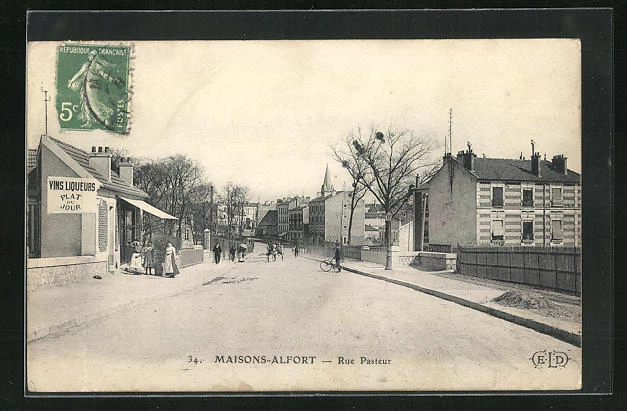 CPA Maisons-Alfort, Rue Pasteur, vue de la rue 1912