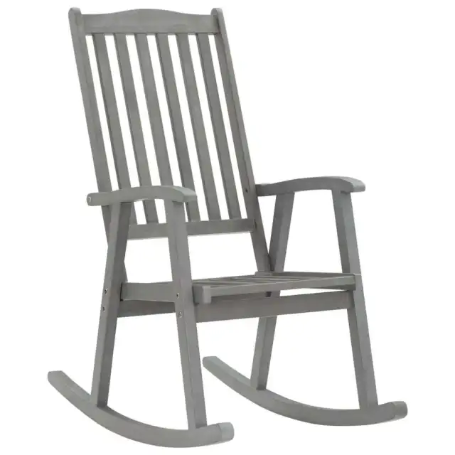 Rocking Chair Gray Solid Acacia Wood vidaXL
