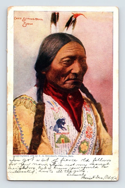 Postcard Sitting Bull Sioux Native American Indian 1906 Posted Undivided Back