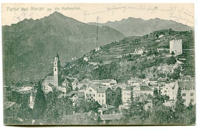 MERANO CARTOLINA TRENTINO ALTO ADIGE 3 VEDUTINE VIAGGIATA VERSO NOVARA 