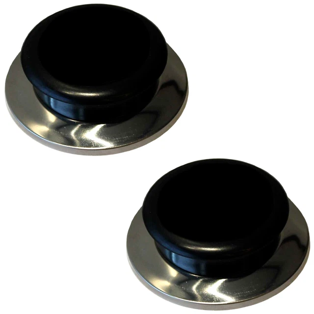 2 Stück Topfdeckel-Ersatzknäufe - Hitzebeständig Aus Bakelit, Schwarz, Einfache Installation, Für Viele Kochgeschirr-Deckel (Loch Ø 1,3-1,8 Cm)