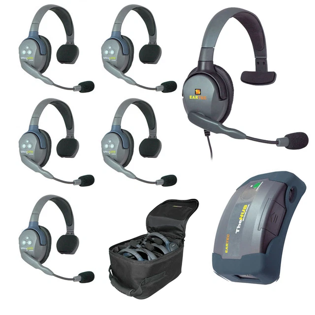 EARTEC Ultralite 6-person Communication Headset System w/Mini-HUB etc
