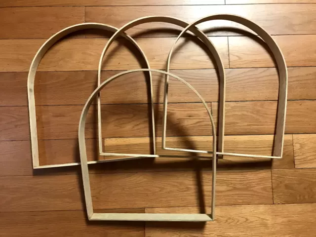 Basket Weaving Supplies Lot of 4 Handles Frames Rattan Natural Oak Baskets 1"