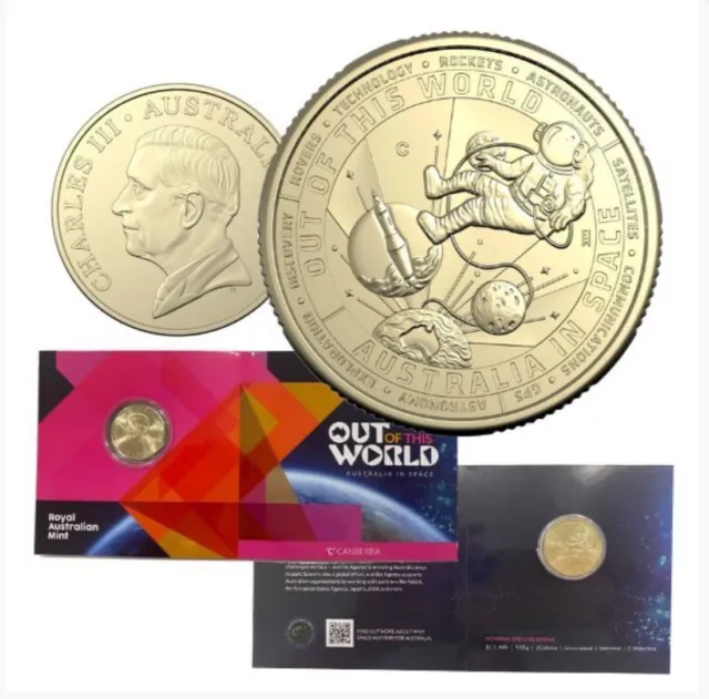 2024 $1 King C Mintmark Australia In Space -Out Of This World Unc - C Mintmark