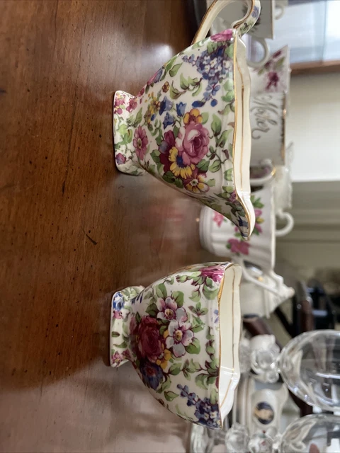 Vintage 1940s Royal Winton Grimwades Summertime Floral Chintz Sugar Creamer Set