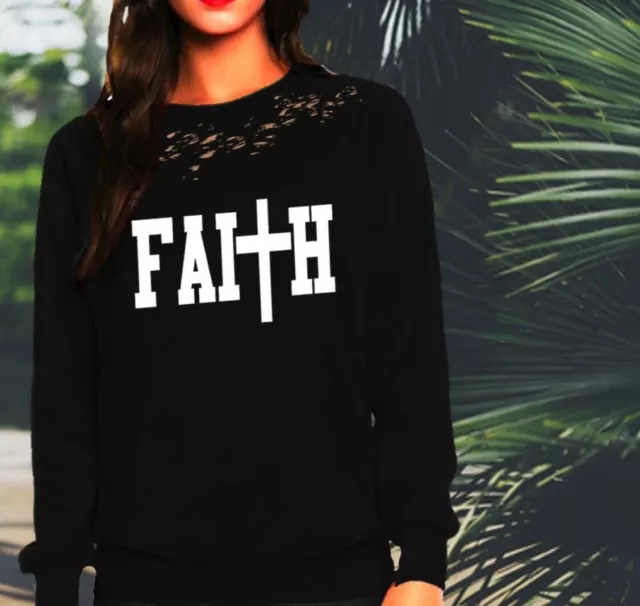 Faith sweatshirt USA womens heavy weight sweatshirt