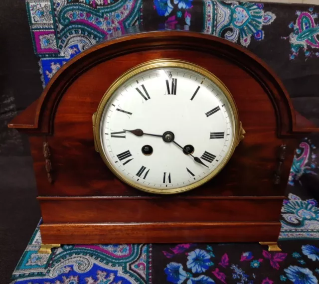 Ornate French Striking Mantel Clock Vincent & Cie. Good Working Order