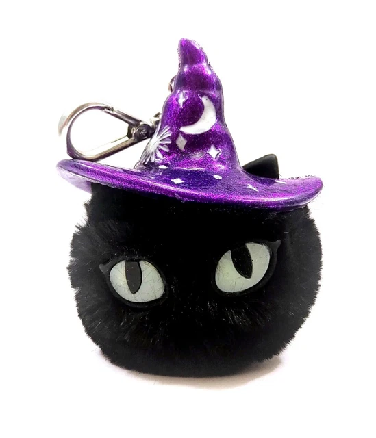Soporte con clip plateado Bath & Body Works GLOW IN THE DARK GATO POM PB