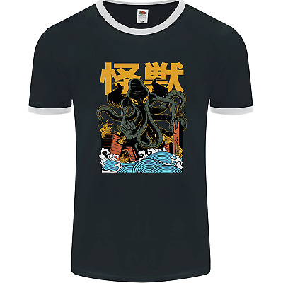 Cthulhu Japanese Anime Kraken Mens Ringer T-Shirt FotL
