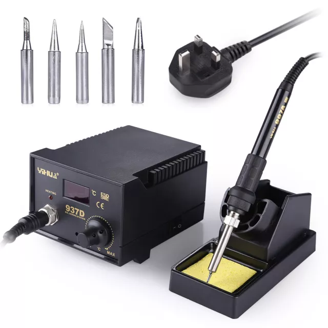 YIHUA 937D Digital Soldering Station Iron Hot Air Rework Temperature Adjustable