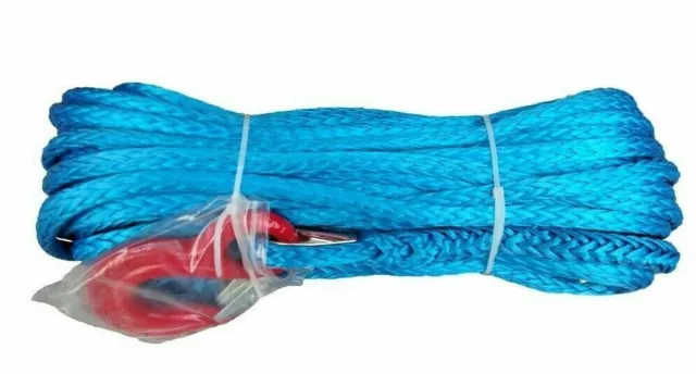 10MM X 40M Dyneema SK75 Winch Rope Hook Synthetic Recovery Offroad Cable 4x4 4wd