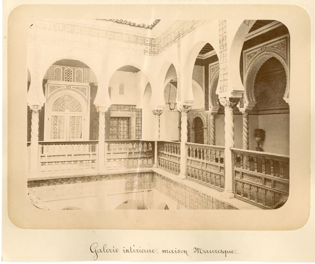 Tirage Albuminé Vintage Algérie 1890 - Femme Mauresque Musicienne - Format 9x12 Cm - Tirage Original Référence CZ1180