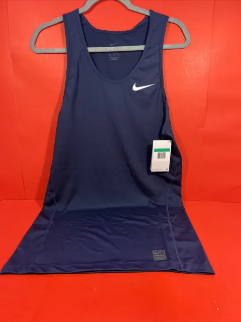 NWT Nike Pro Tank Top Compression Base Layer Men's XLT Navy Blue AA0786-451
