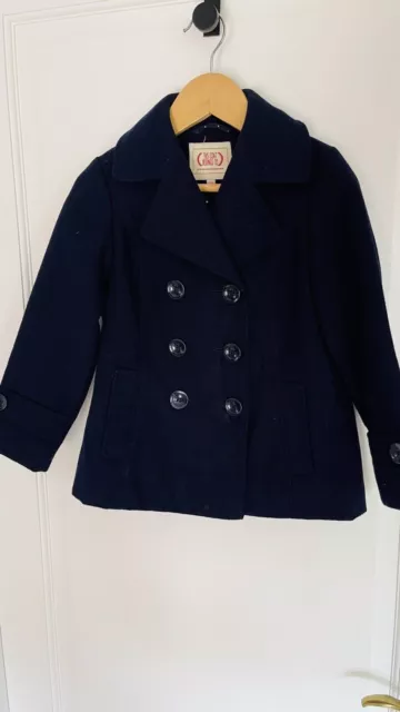 M&S Navy  Age 5-6 116 cm Girls Double Breasted Short Peacoat Coat Smart School