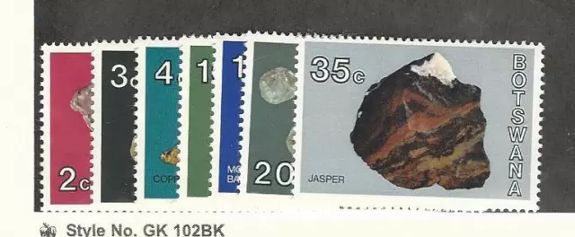 Botswana, Postage Stamp, #115//124 (7 Different) Mint NH, 1974 Rocks