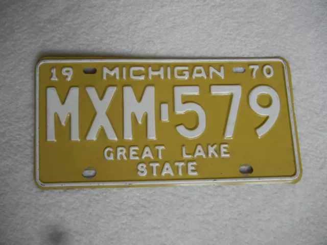 Vintage 1970 Michigan License Plate Great Lake State MXM 579