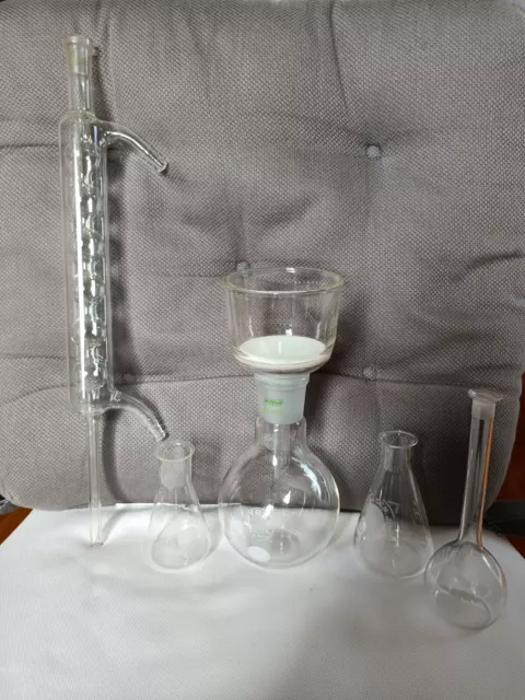 Laborgeräte Fritte Rückflusskühler Erlenmeyer Kolben Gläser