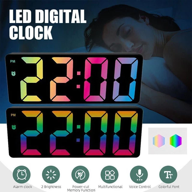New Digital Alarm Clock LED Display Temperature Date Time Bedside Snooze A