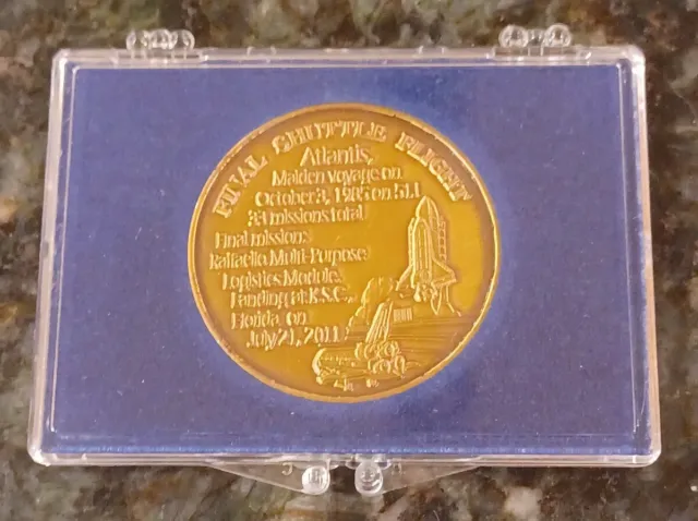 NASA Atlantis Final Flight Medallion Coin STS-135 Rare Medal Space JULY 8 2011