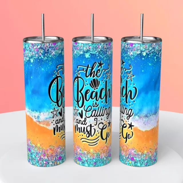 The beach is calling 20oz stainless steel tumbler