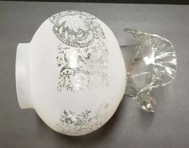 4" Straight Fitter Etched Filigree Gas Table Lamp Shade With Crimp Top New 148JB 5