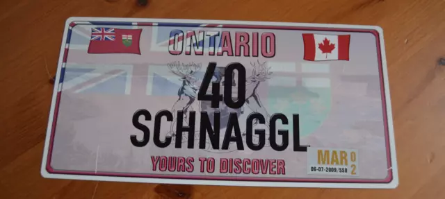 Blechschild Namensschild KFZ-Schild Ontario "40 SCHNAGGL" Geschenkidee