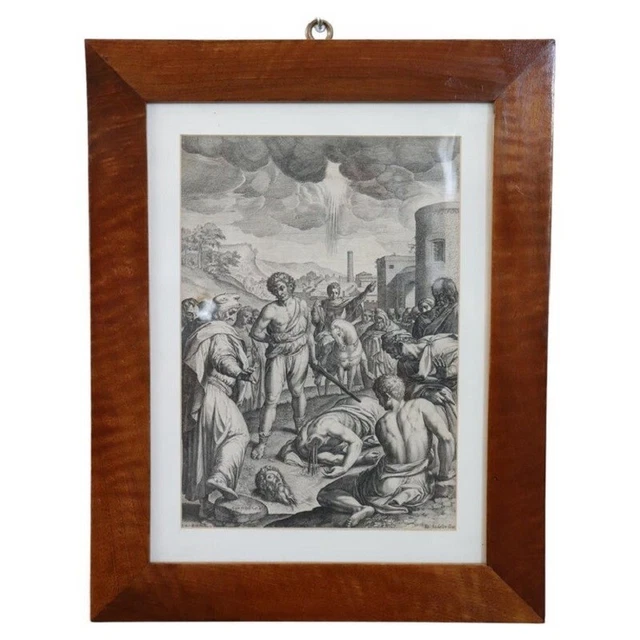 Johann Sadeler I, La decollazione di San Paolo, incisione antica XVI secolo