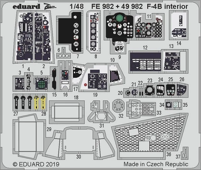 Eduard 1/48 Brassin F-4B/ N wheels for Academy kit - #648114 Eduard 1/48 Brassin F-4B/ N wheels for Academy kit - #648114