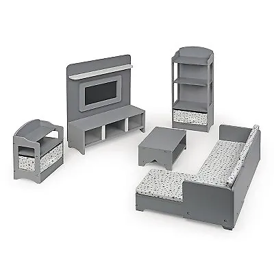 Media Room Furniture Set for 18" Dolls - Gray/White