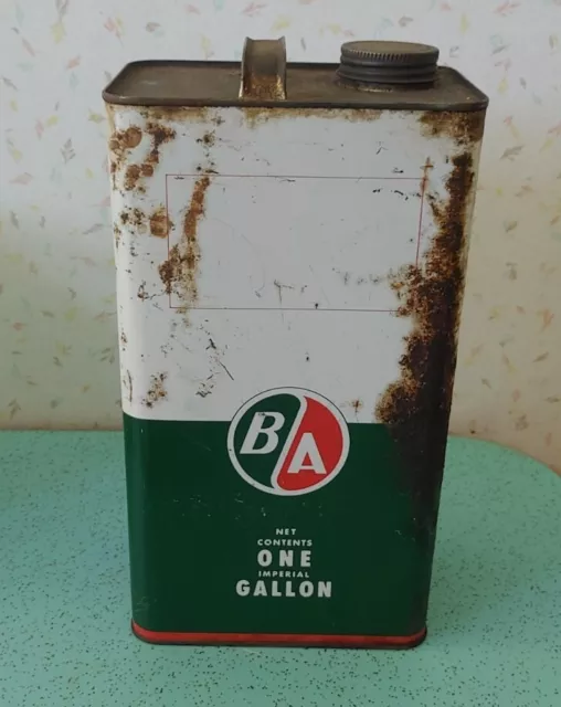 Vintage BA Oil Blank Can Tin 1 Gallon B-A B/A British American Oil Co.